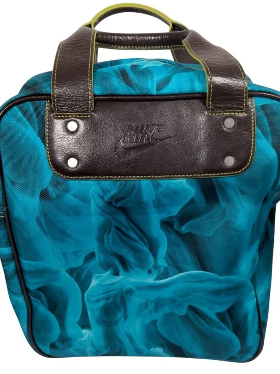 Nike Handbags - Nike Tote Bag Blue Abstract Print Padded Shoulder Strap Trippy Swirl Travel